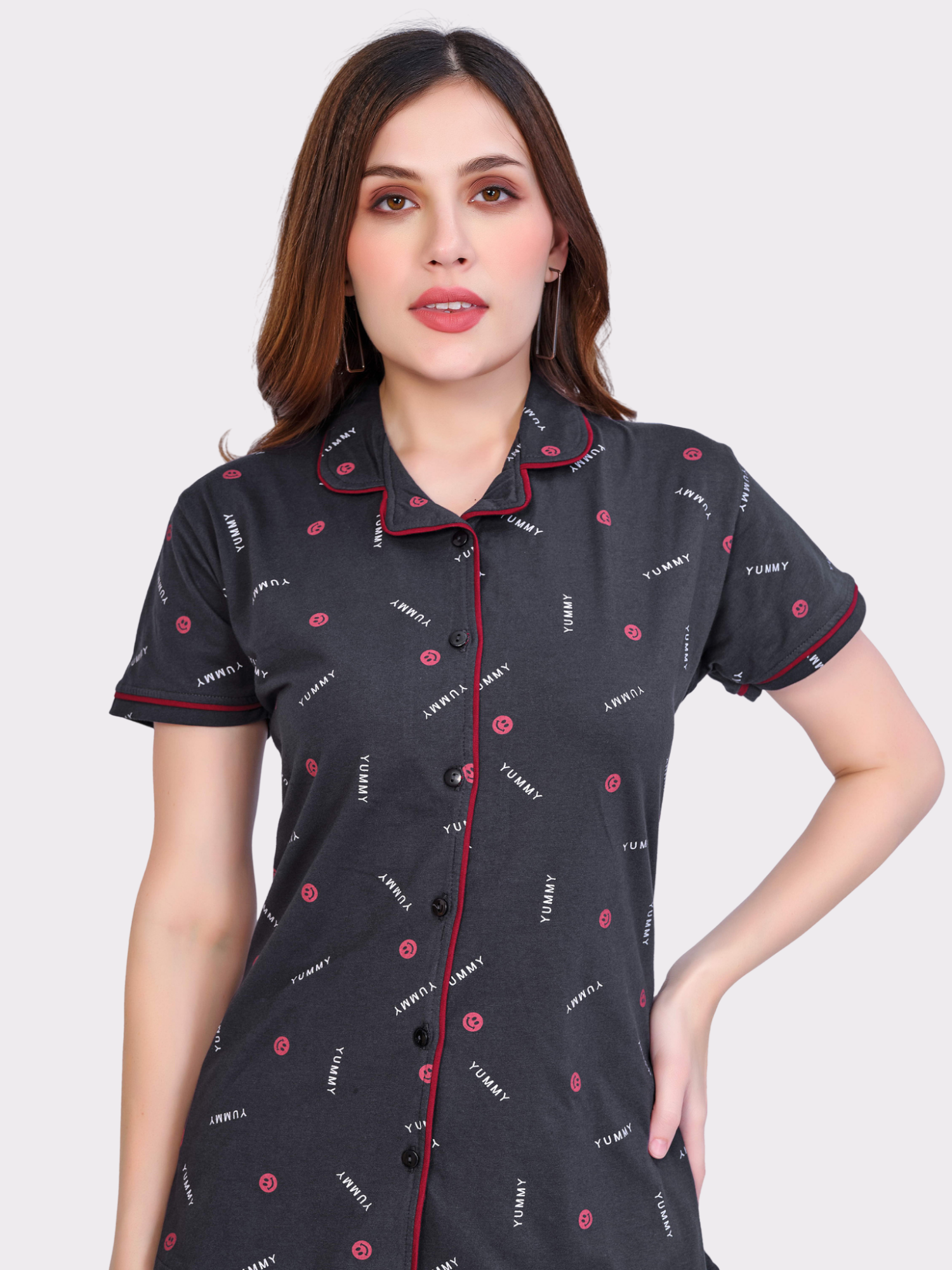 Night Suit Set - Collar Neck - Yummy