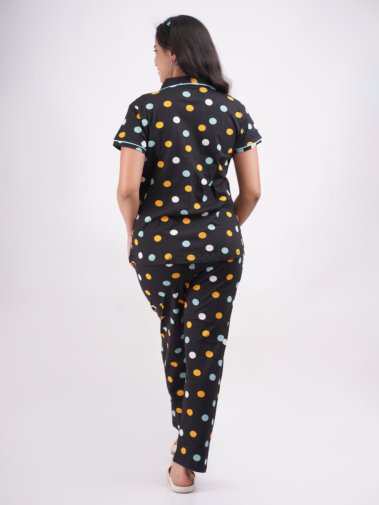 Night Suit Set -Black Dots-23