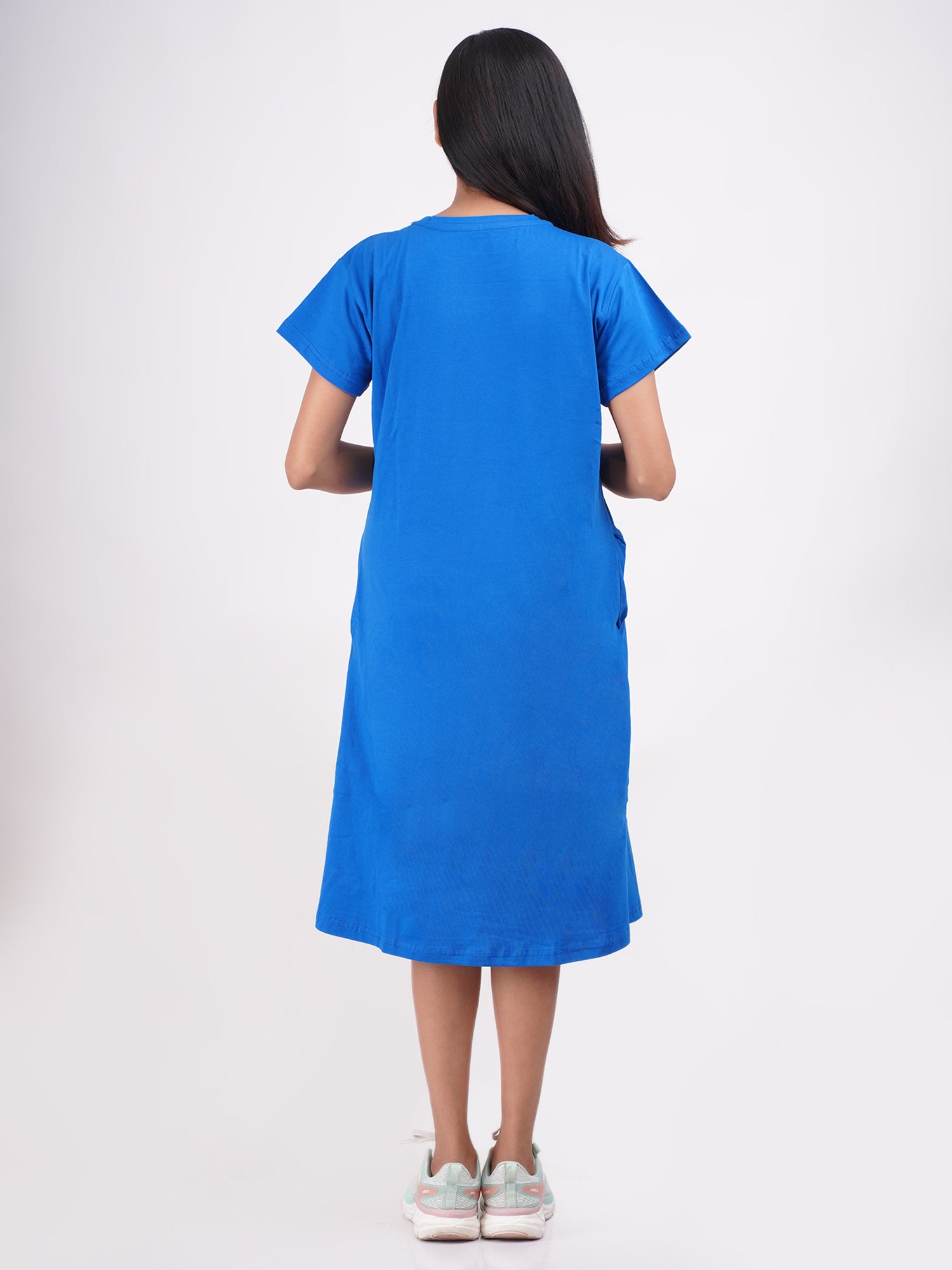 Short Cotton Nighty - Breathable & Relaxed Fit - Plain - 12