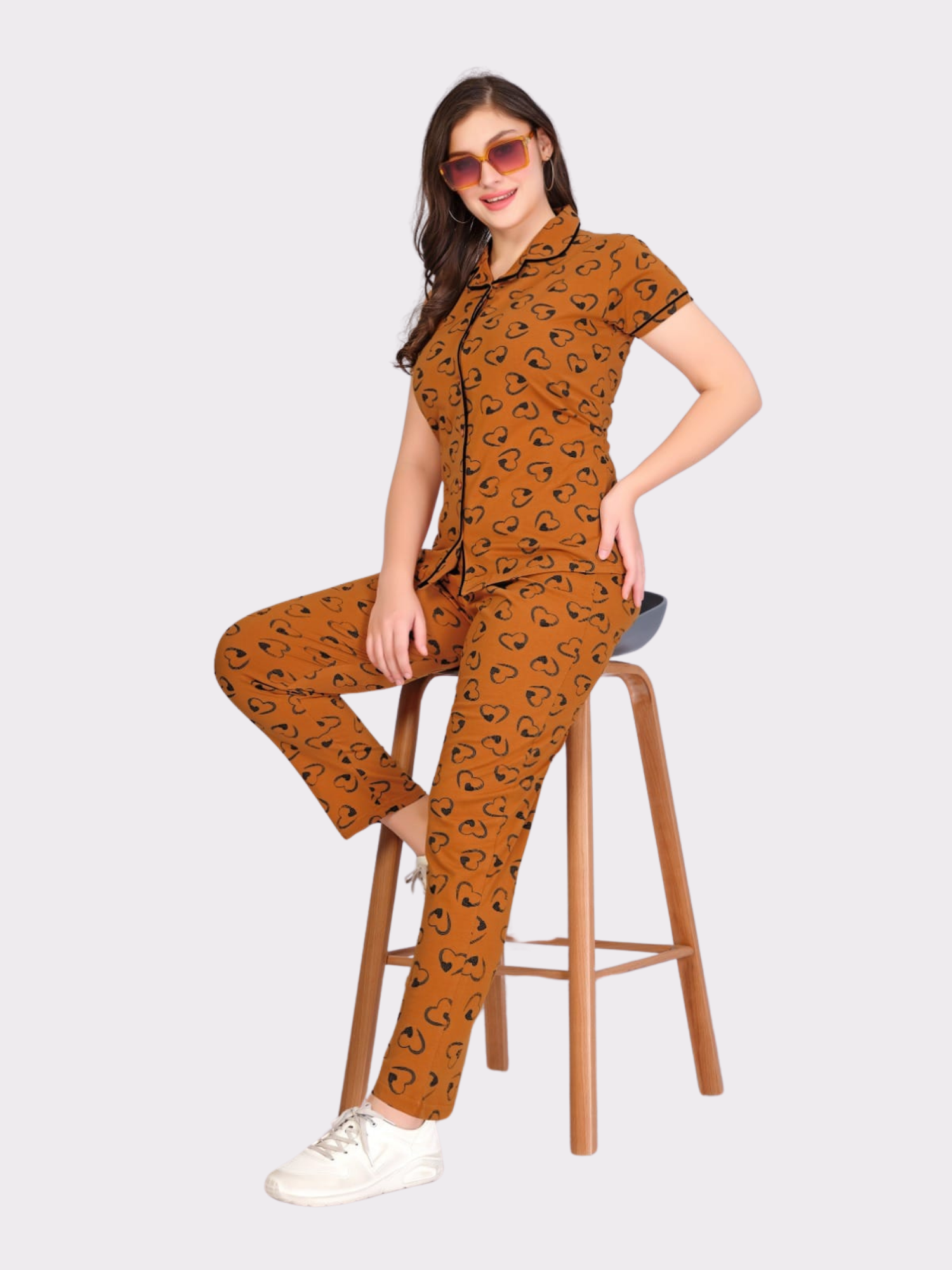 Night Suit Set-Brown Palette-Candy-2
