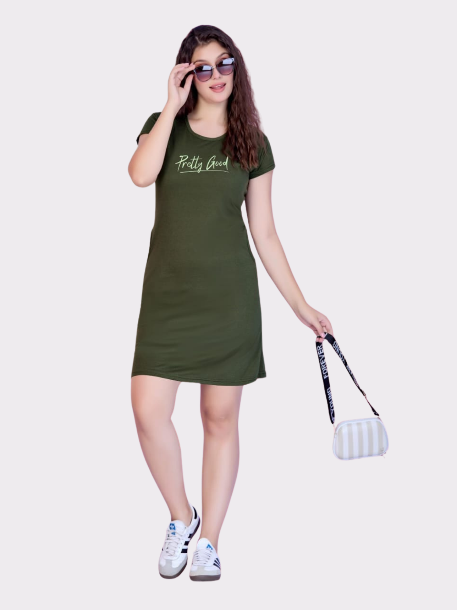 Short Nighty by Orange Candy – Breathable & Relaxed Fit - Mehendi/28