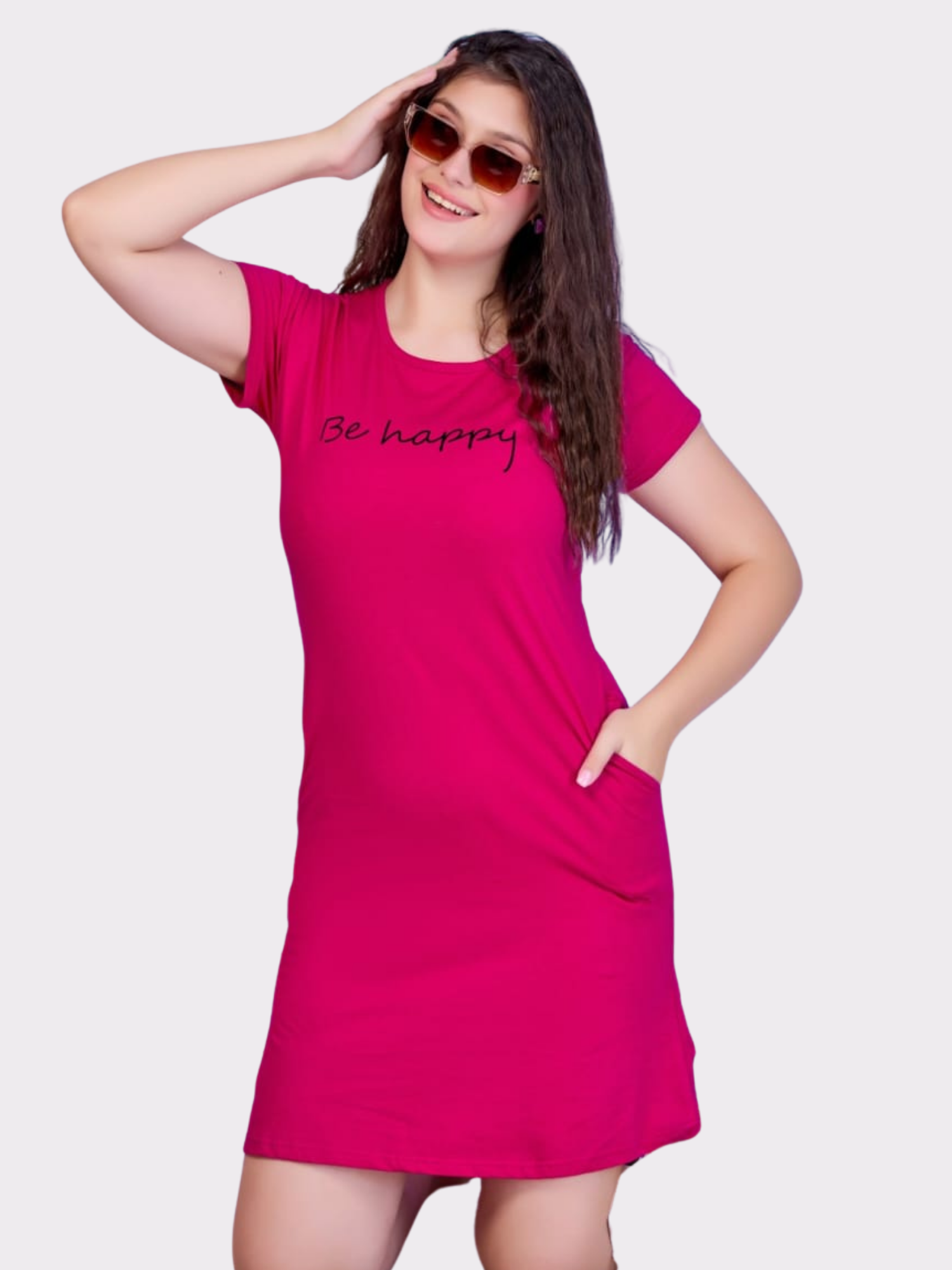 Short Nighty by Orange Candy – Breathable & Relaxed Fit - Pink/29