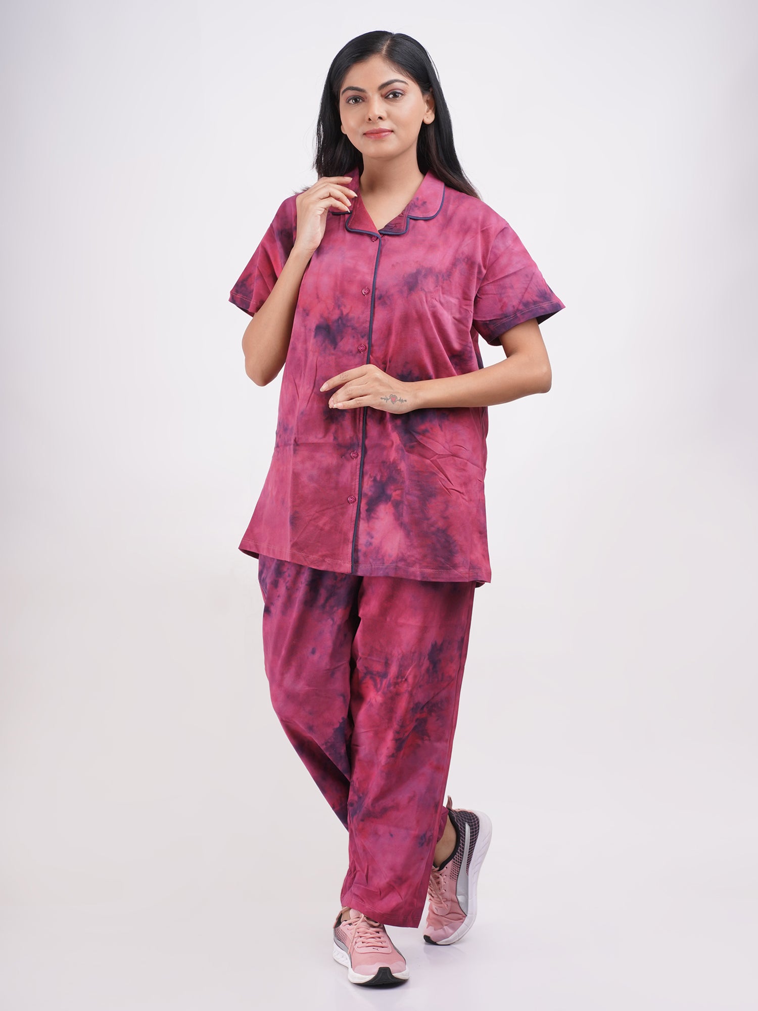 Night Suit Set - Red Palette-Candy