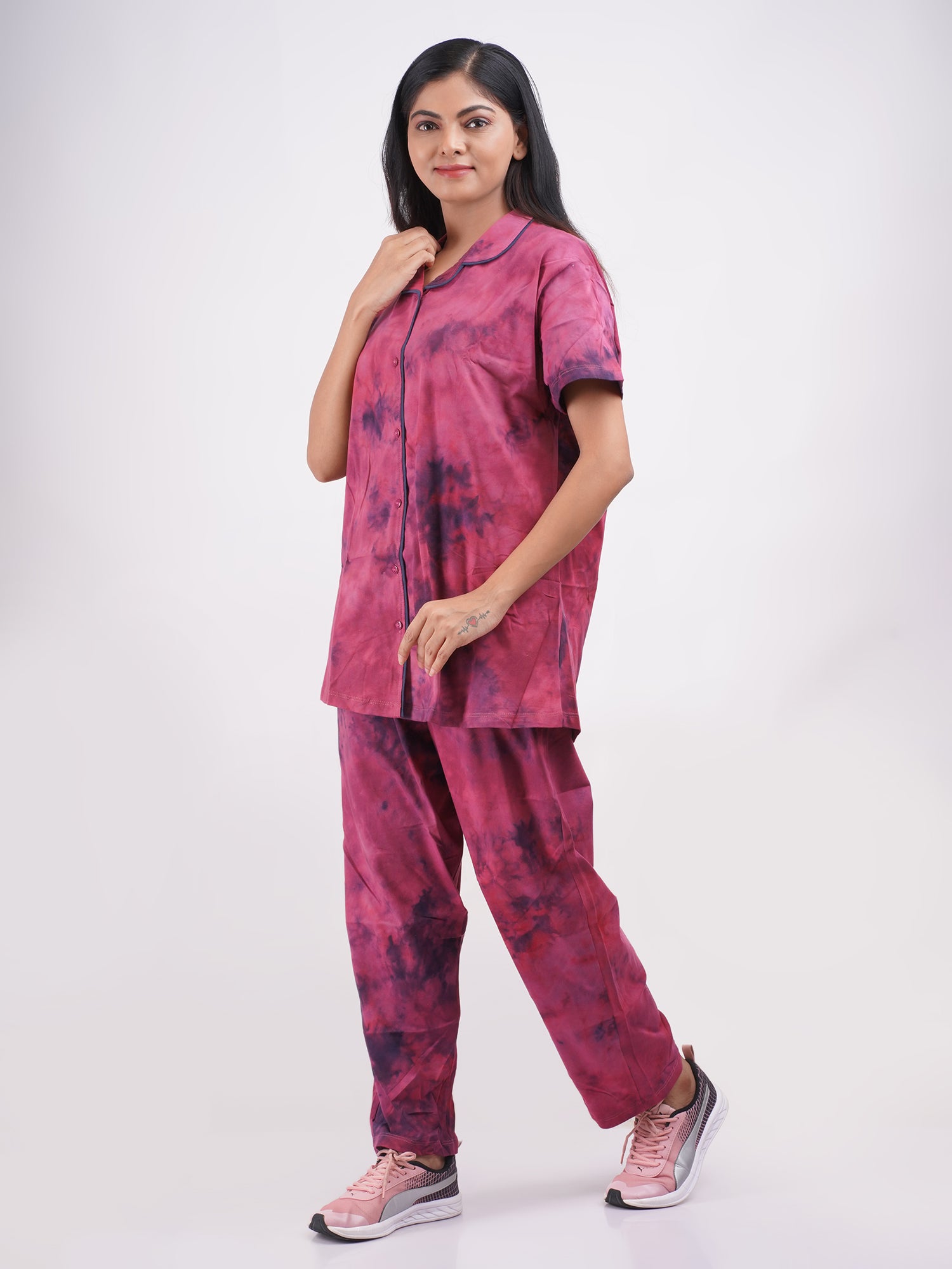 Night Suit Set - Red Palette-Candy