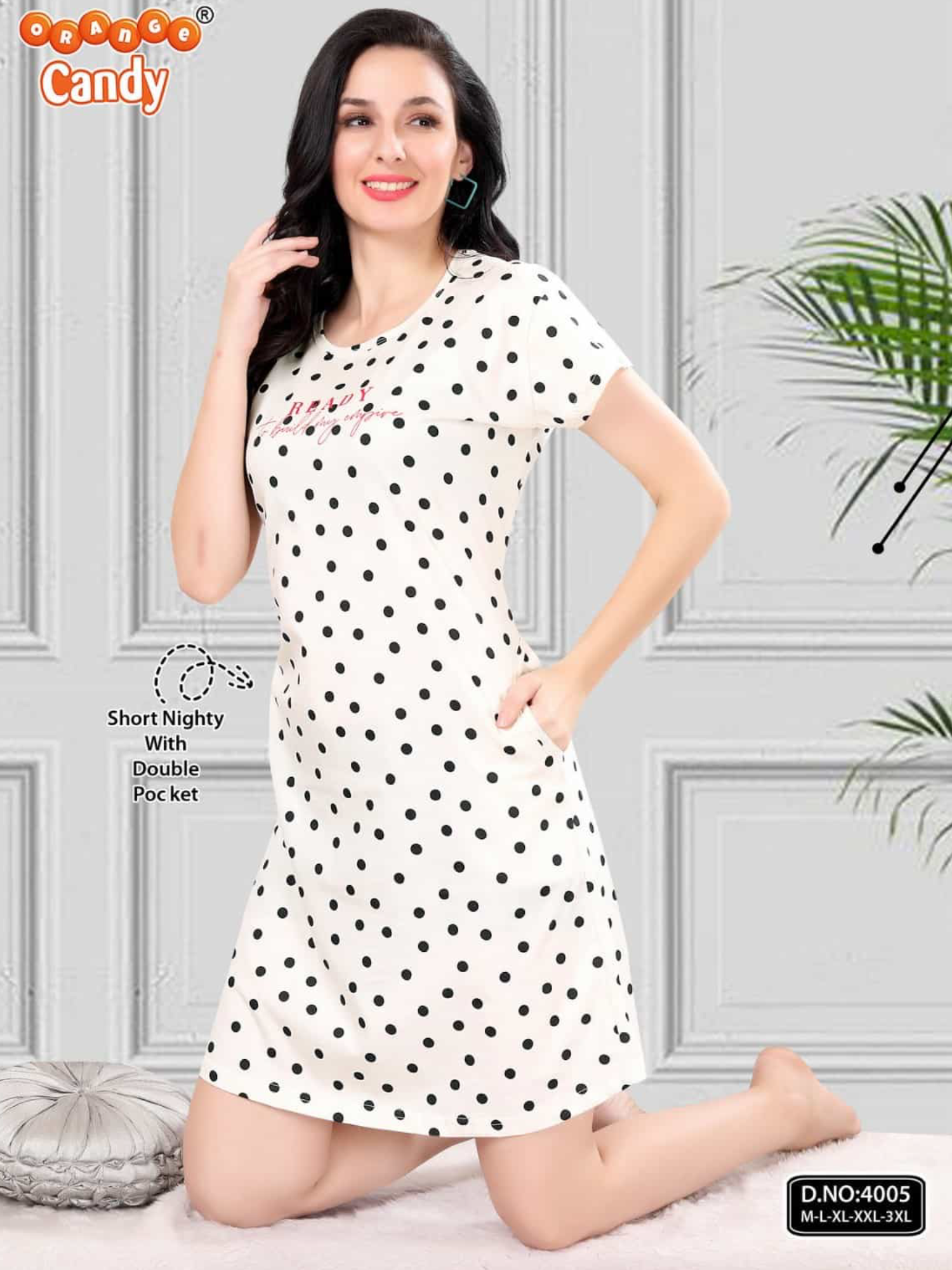 Short Nighty by Orange Candy – Breathable & Relaxed Fit - White/31
