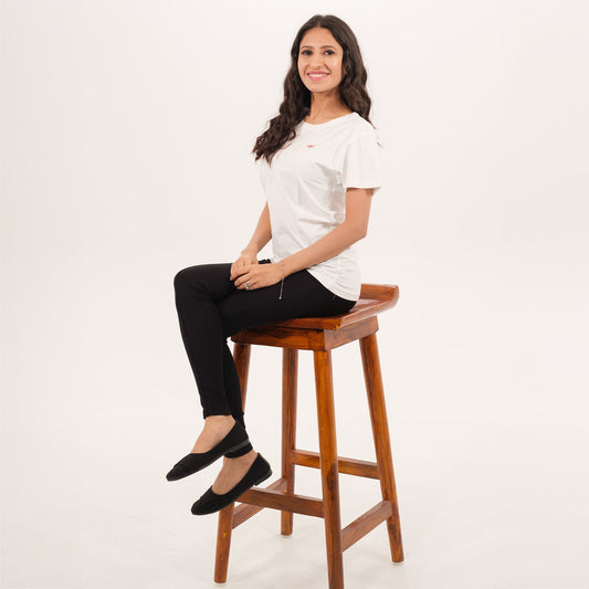 Trendy Women's T-Shirt for Everyday Wear - SVD White Cotton 95% Spandex 5%